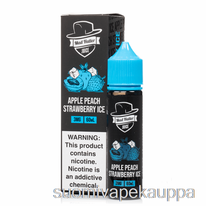 Vape Netistä Omena Persikka Mansikka Jää - Hullu Hatuntekijä - 60ml 0mg